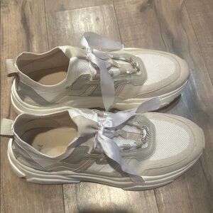 H&M White and Cream Casual Sneakers